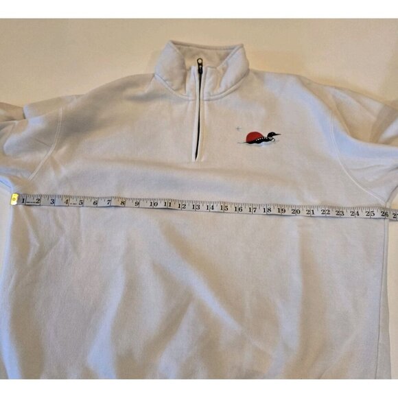 Blue 84 Holy Loon Lake Quarter Zip Pullover Women L White College Sweatshirt Use - Picture 5 of 8